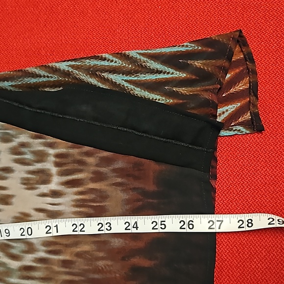 POEME Citron long sleeve multicolor mixed texture tunic top Med. maroon - Picture 7 of 7